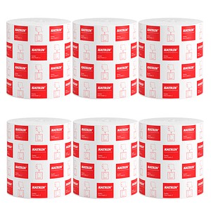 KATRIN Handtuchrollen System L2 2-lagig weiß, 6 Rollen