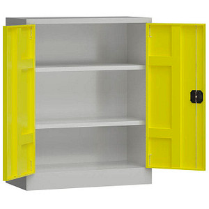ClassiX Stahlschrank X-530316 zinkgelb, lichtgrau 2 Fachböden 80,0 x 38,0 x 100,0 cm, aufgebaut, 1 St.