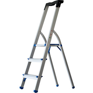 pavo Stehleiter einseitig silber 3 Stufen, H: 112,0 cm