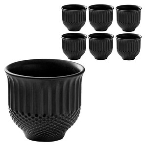 HEART & SOUL Teetassen PINE Relief coal schwarz 0,3 l, 6 St.