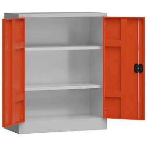 ClassiX Stahlschrank X-530314 feuerrot, lichtgrau 2 Fachböden 80,0 x 38,0 x 100,0 cm, aufgebaut, 1 St.