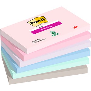 Post-it® Super Sticky Notes Soulful Collection Haftnotizen extrastark farbsortiert, 6 Blöcke