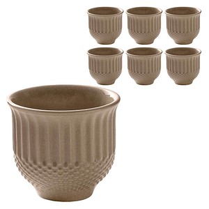 HEART & SOUL Teetassen PINE Relief almond beige 0,3 l, 6 St.
