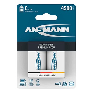 ANSMANN Akkus Ni-MH Baby C 4.500 mAh, 2 St.