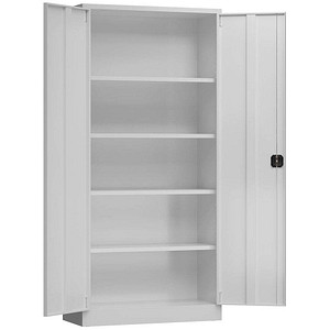 ClassiX Stahlschrank X-530340 lichtgrau 4 Fachböden 92,0 x 42,0 x 194,5 cm, aufgebaut, 1 St.