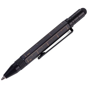 TROIKA® Kugelschreiber LILIPUT TOOL PEN schwarz, Schreibfarbe: schwarz, 1 St.