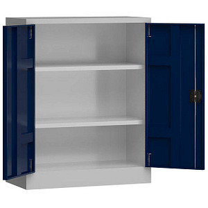 ClassiX Stahlschrank X-530311 enzianblau, lichtgrau 2 Fachböden 80,0 x 38,0 x 100,0 cm, aufgebaut, 1 St.