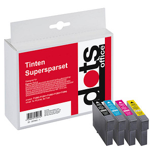 dots  schwarz, cyan, magenta, gelb Druckerpatronen kompatibel zu EPSON T1295, 4er-Set