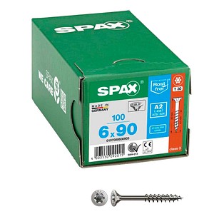 SPAX® Universalschrauben T30 Senkkopf Edelstahl A2 0197000600903 6 mm x 90 mm, 100 St.