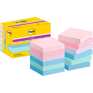 Post-it® Super Sticky Notes Soulful Collection Haftnotizen extrastark farbsortiert, 12 Blöcke