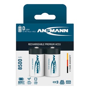 ANSMANN Akkus Ni-MH Mono D 8.500 mAh, 2 St.