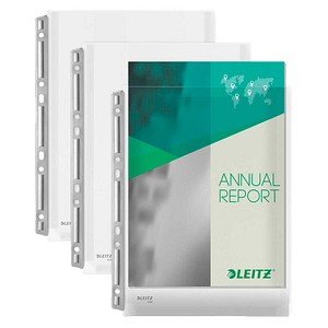 LEITZ Prospekthüllen DIN A4 transparent genarbt 0,17 mm, 3 St.
