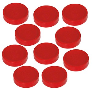 MAUL Magnete rot, Kunststoff Ø 2,9 x 1,2 cm, 10 St.