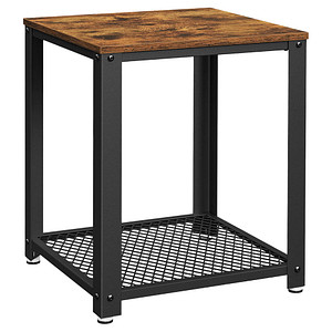 VASAGLE Beistelltisch rechteckig MDF-Platte braun, schwarz 40,0 x 40,0 x 50,0 cm, 1 St.