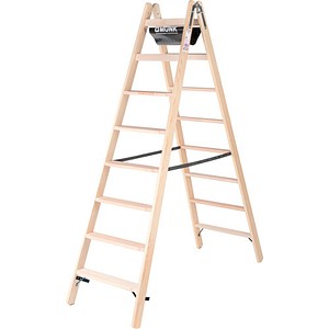 MUNK Stehleiter beidseitig 33816 natur 2x 8 Sprossen, H: 236,0 cm