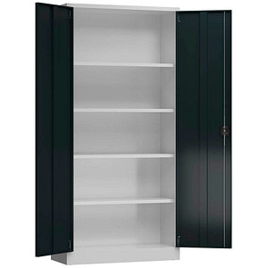 ClassiX Stahlschrank X-530348 anthrazit, lichtgrau 4 Fachböden 92,0 x 42,0 x 194,5 cm, aufgebaut, 1 St.