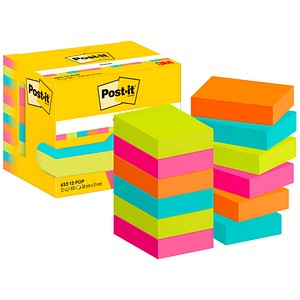 Post-it® Poptimistic Collection Haftnotizen farbsortiert, 12 Blöcke
