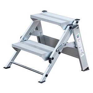 MUNK Klapptritt 55002 silber 2 Stufen, H: 42,0 cm