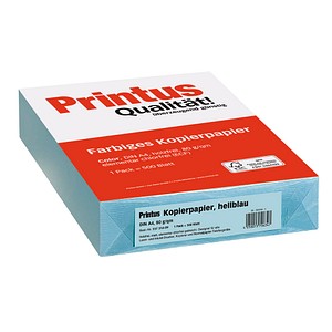 Printus Kopierpapier Color hellblau DIN A4 80 g/qm 500 Blatt Printus Kopierpapier Color hellblau DIN A4 80 g/qm 500 Blatt