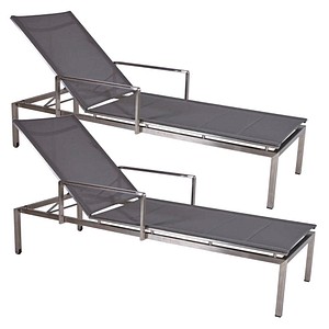 Garden Pleasure Sonnenliege SIENNA grau Stahl 2 St.