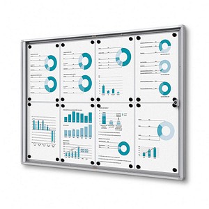 Showdown® Displays Schaukasten Economy XS B1 silber 8x DIN A4 93,1 x 2,6 x 65,5 cm, 1 St.