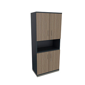 fm Regalschrank Sidney, 4260429769582 lavagrau, eiche natur 80,0 cm 44,2 cm, 1 St.