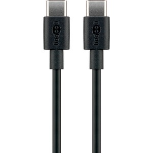 goobay USB C 2.0 Kabel 0,5 m schwarz, 1 St.