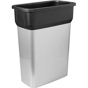 vileda® PROFESSIONAL Geo Mülleimer 55,0 l silber, schwarz, 1 St.