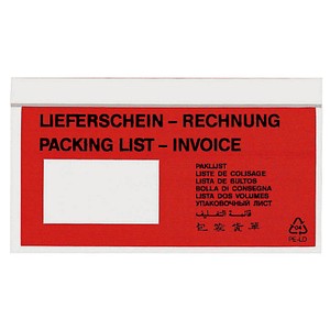 Printus Lieferscheintaschen Kunststoff DIN lang 250 St.