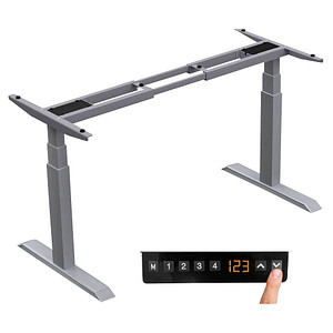 LMG elektrisch höhenverstellbares Schreibtischgestell silber ohne Tischplatte, T-Fuß-Gestell silber 130,0 - 160,0 x 57,0 cm