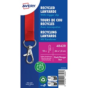 AVERY Zweckform Lanyards 4842R, Karabiner, rot, 10 St.