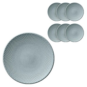 HEART & SOUL Teller PINE coup Relief Sky blau Ø 17,0 cm, 6 St.