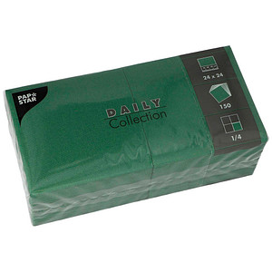 PAPSTAR Servietten Daily Collection grün 2-lagig 24,0 x 24,0 cm, 150 St.