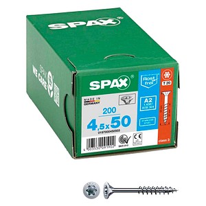 SPAX® Universalschrauben T20 Senkkopf Edelstahl A2 0197000450503 4,5 mm x 50 mm, 200 St.