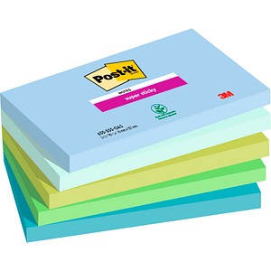 Post-it® Super Sticky Notes Oasis Collection Haftnotizen extrastark farbsortiert, 5 Blöcke
