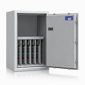 ISS safe4key Schlüsseltresor lichtgrau mit 280 Haken, Elektronikschloss, 50,0 x 42,0 x 80,0 cm, 1 St.