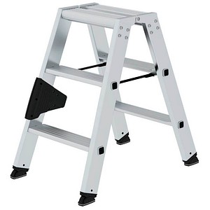 MUNK Stehleiter beidseitig 40206 silber 2x 3 Stufen, H: 67,0 cm