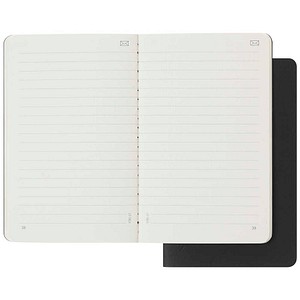 MOLESKINE Notizbücher Smart Notebook Cahier ca. DIN A6 liniert, schwarz Hardcover 176 Seiten, 2 St.