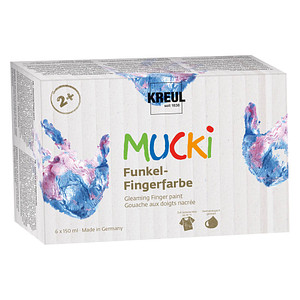 6 KREUL MUCKI Funkel Fingerfarben farbsortiert