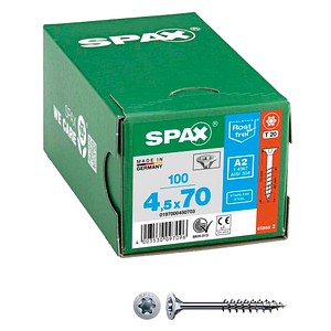 SPAX® Universalschrauben T20 Senkkopf Edelstahl A2 0197000450703 4,5 mm x 70 mm, 100 St.