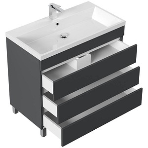 POSSEIK Waschbecken mit Unterschrank FELLINI 90 grafit 90,0 x 48,0 x 83,5 cm