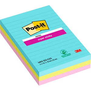 Post-it® Super Sticky Notes Cosmic Collection Jumbo-Haftnotizen extrastark farbsortiert, 3 Blöcke