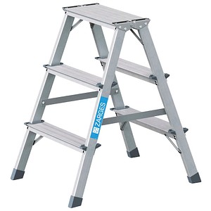 ZARGES Stehleiter beidseitig Scana B silber 2x 3 Stufen, H: 0,71 cm
