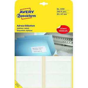 AVERY Zweckform Adressetiketten 3350 weiß 95,0 x 47,0 mm, 240 Etiketten