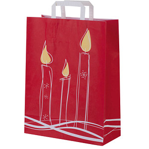 VP Geschenktüten Kerze rot/weiß 22,0 x 28,0 cm, 250 St.