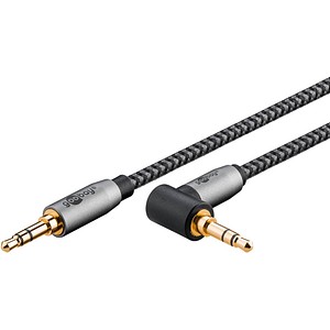 goobay 3,5 mm Klinke Klinkenkabel 1,0 m silber, schwarz, 1 St.