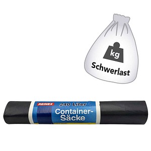 REINEX Schwerlastsäcke 240,0 l schwarz 45 µm, 5 St.