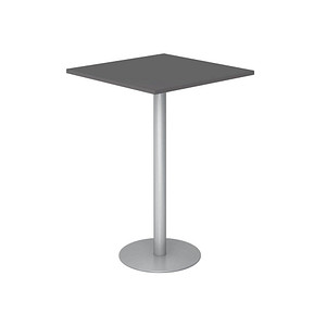 HAMMERBACHER Stehtisch quadratisch Spanplatte grafit 80,0 x 80,0 x 111,6 cm, 1 St.