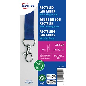AVERY Zweckform Lanyards 4842B, Karabiner, blau, 10 St.
