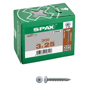SPAX® Rückwandschrauben T10 Flachkopf WIROX 0151010300253 3 mm x 25 mm, 300 St.